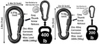 Heavy Duty 2" & 2.8" Locking Thumb Screw Closure Zinc-Galvanized Steel Carabiner Spring Snap Clip Link Hooks
