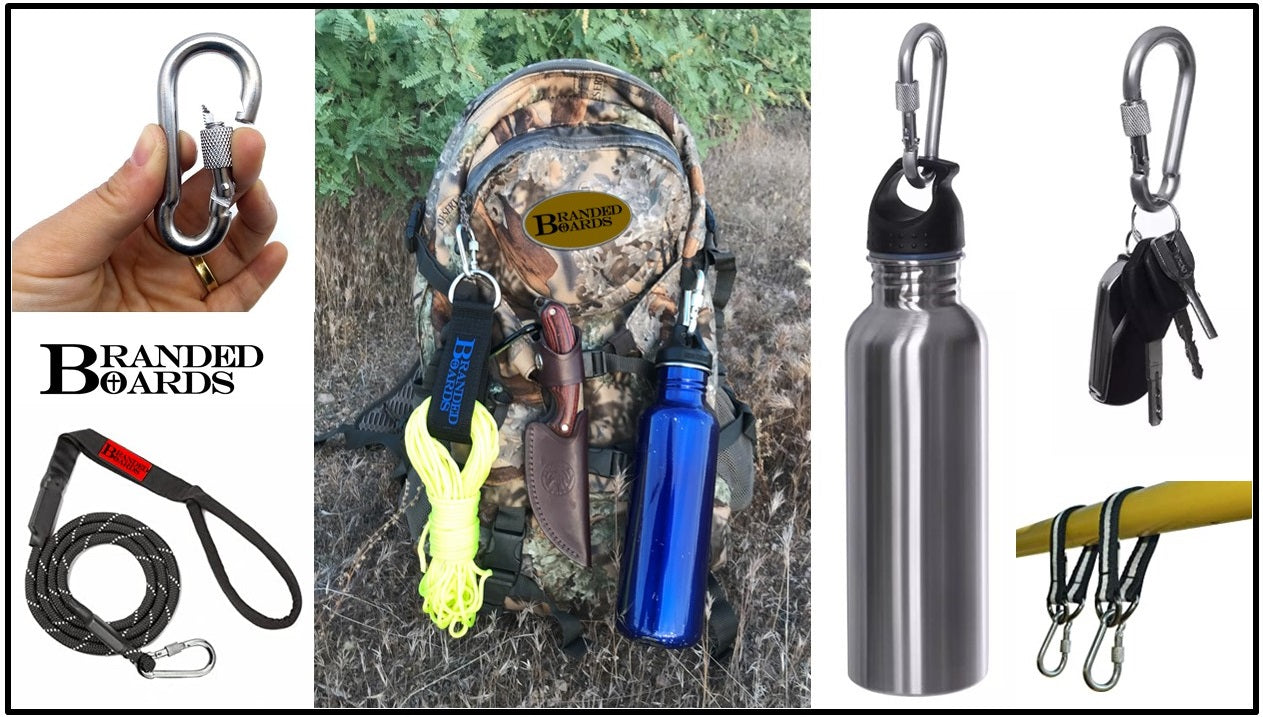Heavy Duty 2" & 2.8" Stainless Steel Thumb Screw Locking Carabiner Spring Snap Clip Link Hooks