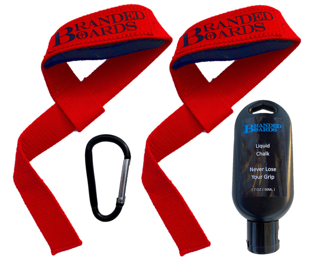 HD Cotton Padded Weightlifting Deadlifting Straps with Liquid Chalk