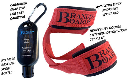 HD Cotton Padded Weightlifting Deadlifting Straps with Liquid Chalk