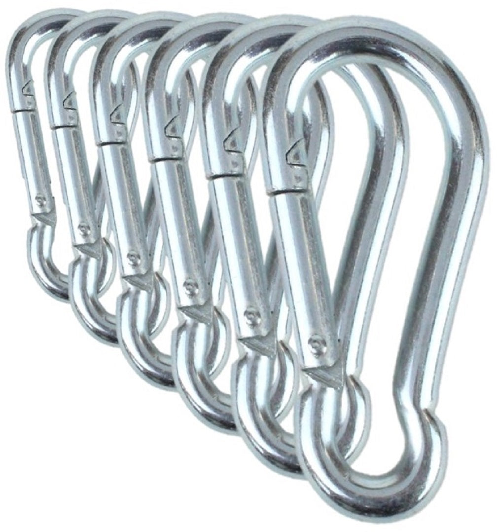 Heavy Duty 2" & 2.8" Bushcraft Zinc-Galvanized Steel Carabiner Spring Snap Clip Link Hooks