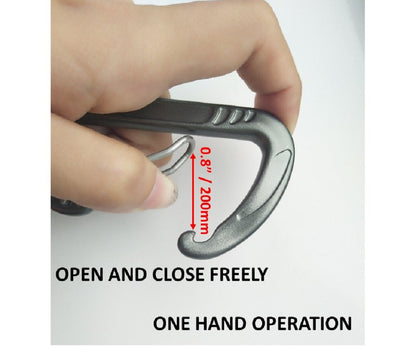 Heavy Duty 3.2" Aluminum Carabiner Wire Gate Spring Snap Clip Link Hooks