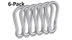 Heavy Duty 3.15 inch (80mm) 304 Stainless Steel & Black Zinc Carabiner Spring Snap Clip Link Hooks. 500lb Load