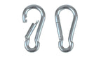Heavy Duty 3.15 inch (80mm) 304 Stainless Steel & Black Zinc Carabiner Spring Snap Clip Link Hooks. 500lb Load