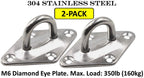 Diamond Pad Eye Plates | 304 Stainless Steel