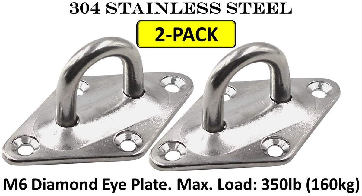 Diamond Pad Eye Plates | 304 Stainless Steel