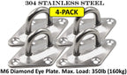 Diamond Pad Eye Plates | 304 Stainless Steel