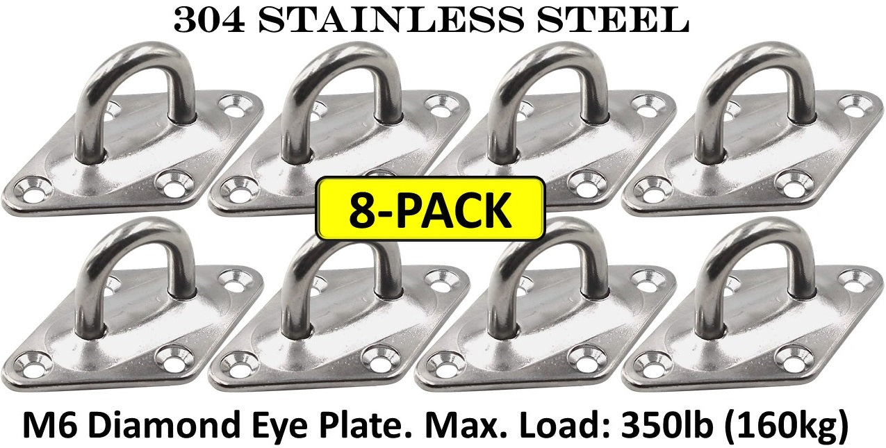 Diamond Pad Eye Plates | 304 Stainless Steel
