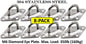Heavy Duty M6 Ceiling Hook Diamond Pad Eye Plates, 304 Stainless Steel & Black Zinc Galvanized Steel
