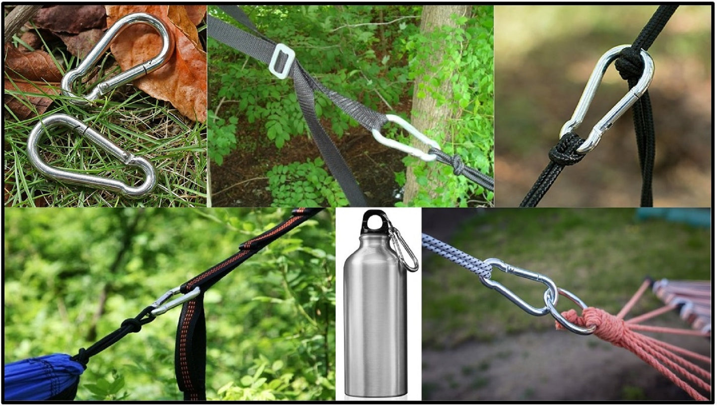 Heavy Duty 2" & 2.8" Stainless Steel Carabiner Spring Snap Clip Link Hooks