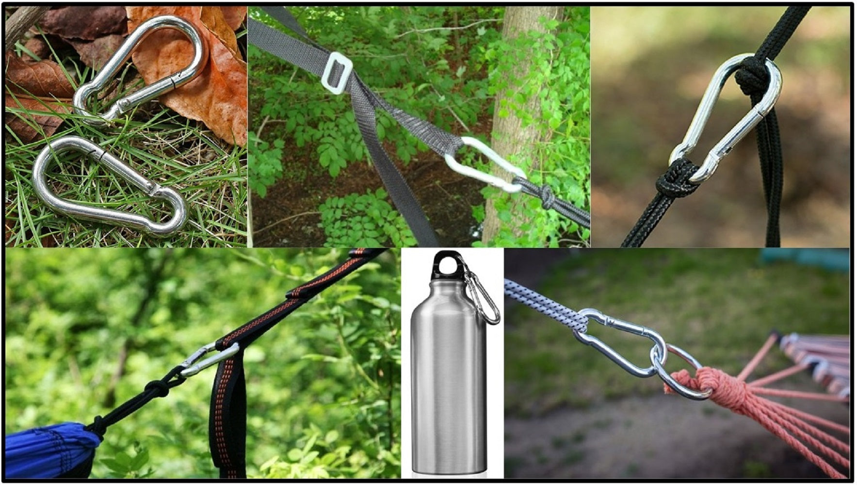 Stainless Steel Carabiner Spring Snap Clip Link Hooks