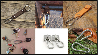 Heavy Duty 2" & 2.8" Stainless Steel Carabiner Spring Snap Clip Link Hooks