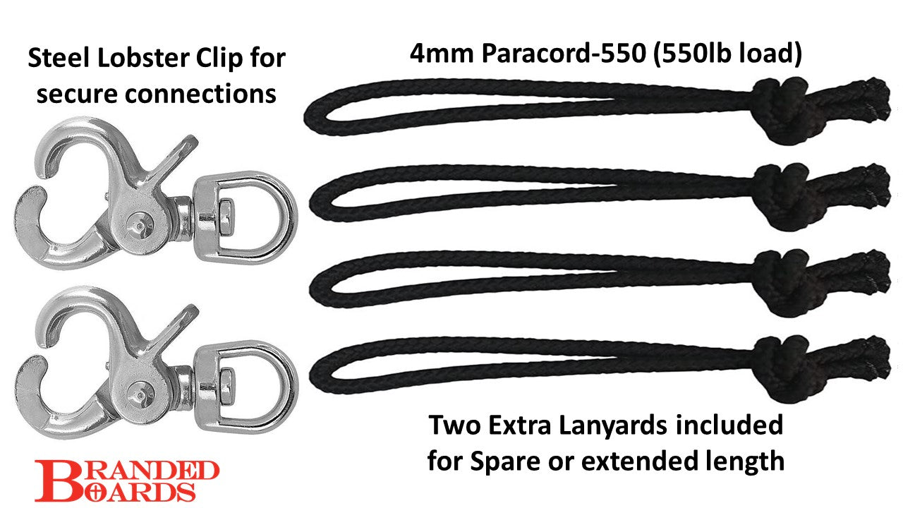 Branded Boards Snowboard Leash Cord Clip for Boots and Bindings
