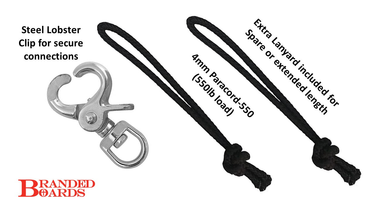 Branded Boards Snowboard Leash Cord Clip for Boots and Bindings