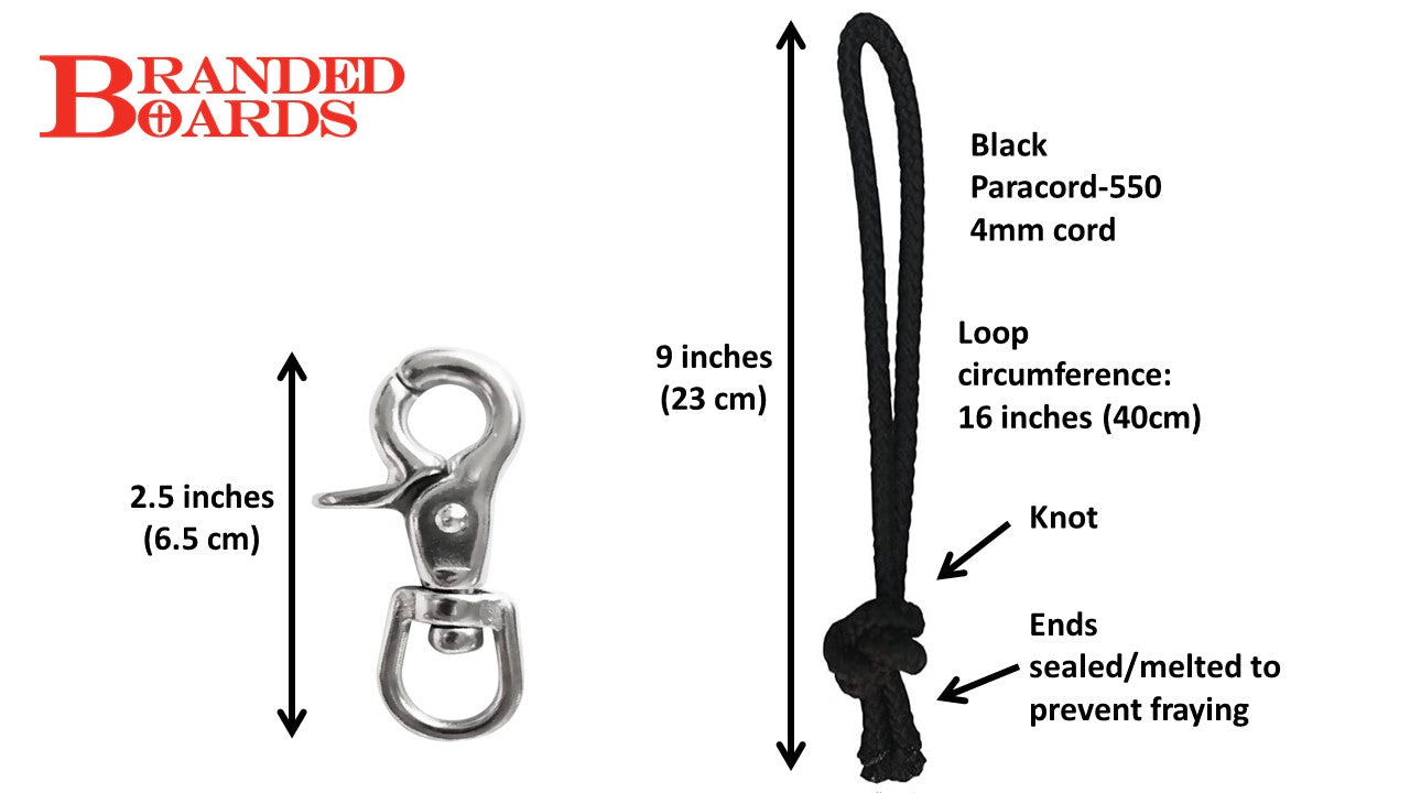 Branded Boards Snowboard Leash Cord Clip for Boots and Bindings