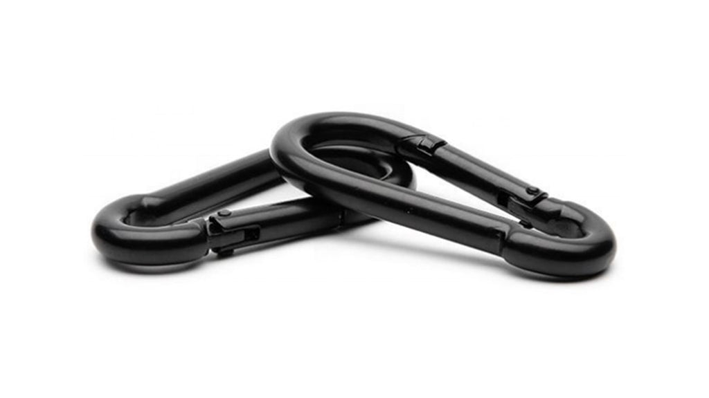 Heavy Duty 3.15 inch (80mm) 304 Stainless Steel & Black Zinc Carabiner Spring Snap Clip Link Hooks. 500lb Load